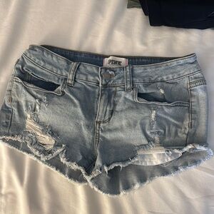 Denim Blue Distressed Women's Shorts